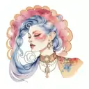 sissy collar with delicate chains tattoo design idea