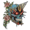 warhammer 40k night lords terminator coiled with roses tattoo design idea