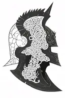 warhammer 40k night lords ornate power armour helmet with bat wings coiled with vines and roses tattoo design idea