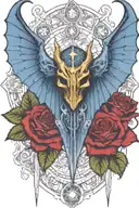 warhammer 40k Night Lords bat wings and Roses with briars tattoo design idea