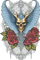 warhammer 40k Night Lords bat wings and Roses with briars tattoo design idea