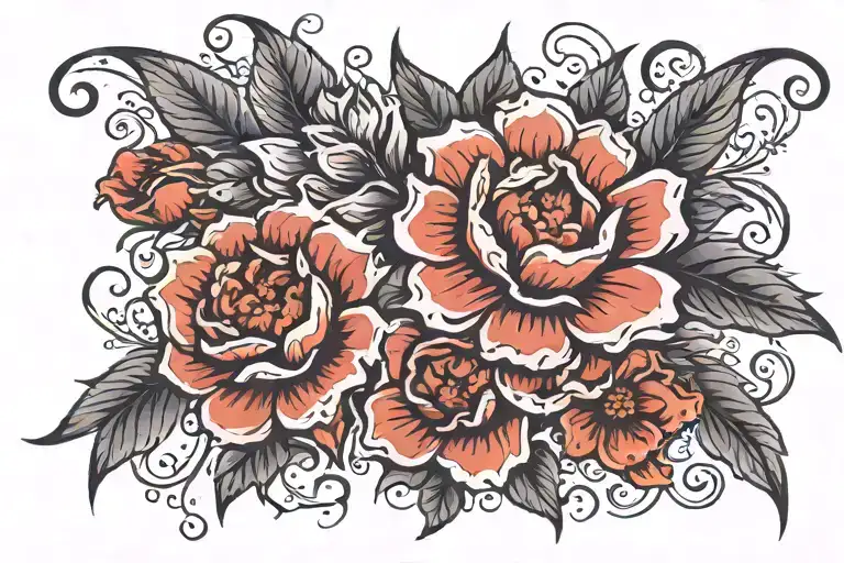 flowers ink filler background of "flower tattoo design idea