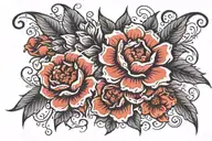 flowers ink filler background of "flower tattoo design idea