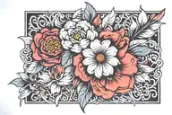 flowers ink filler background of "flower tattoo design idea