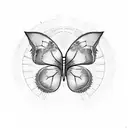 butterfly metamorphosis stages with a rising sun background tattoo design idea