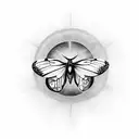 butterfly metamorphosis stages with a rising sun background tattoo design idea