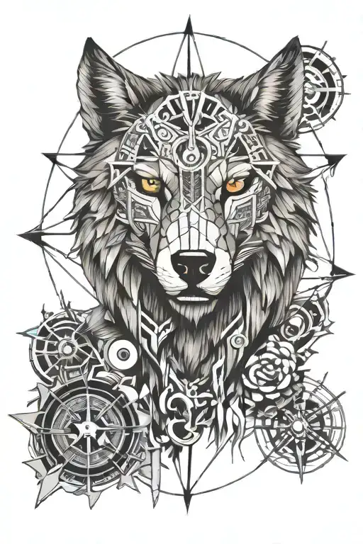 wolf, skull, gladiator, anchor , compass ,  Lightning tattoo design idea