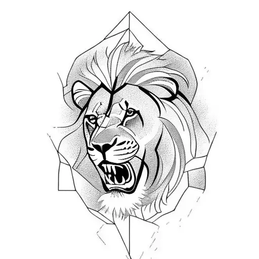 lion followed by 3 cubs tattoo design idea