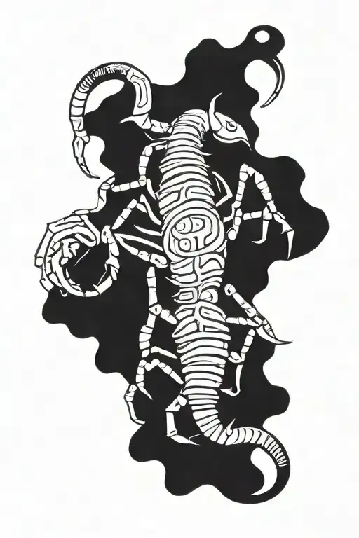 scorpion astro constellation intertwined tattoo design idea