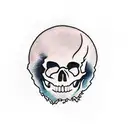 skull with head like globe tattoo design idea