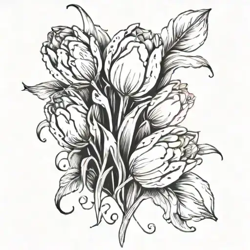 around the arm biceps, with amsterdam tattoo ideas and other dutch tulips tattoo design idea