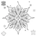 crescent moon and a Sakura flower with a snowflake  tattoo design idea