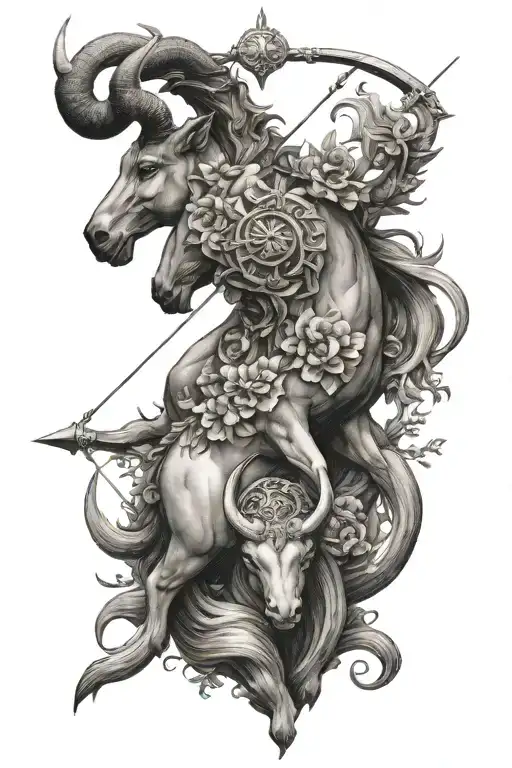 Sagittarius Capricorn tattoo design idea