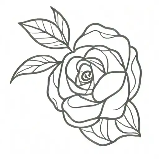 Almond shaped Rose tattoo design idea
