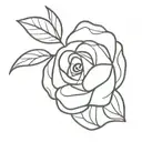 Almond shaped Rose tattoo design idea