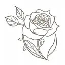 Almond shaped Rose tattoo design idea