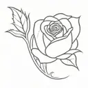 Almond shaped Rose tattoo design idea