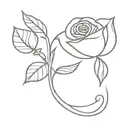 Almond shaped Rose tattoo design idea