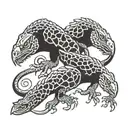 escher lizards falcons tattoo design idea