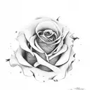 dying rose tattoo design idea