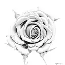 dying rose tattoo design idea