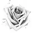 dying rose tattoo design idea