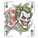 joker playing card tattoo design idea