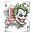 joker playing card tattoo design idea