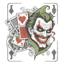 joker playing card tattoo design idea