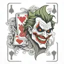 joker playing card tattoo design idea