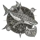 Shark, anchor tattoo design idea