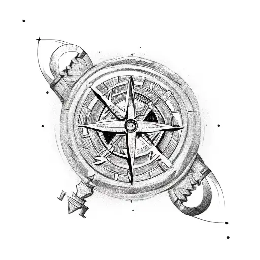 Runic compass guiding a Viking warrior tattoo design idea