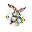 Peter Rabbit blowing bubbles tattoo design idea