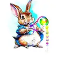 Peter Rabbit blowing bubbles tattoo design idea