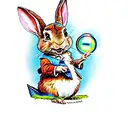 Peter Rabbit blowing bubbles tattoo design idea