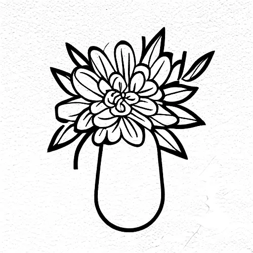 march, september, november, april birth flower bouquet  tattoo design idea