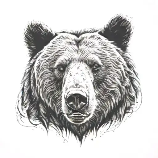 Bear face  tattoo design idea