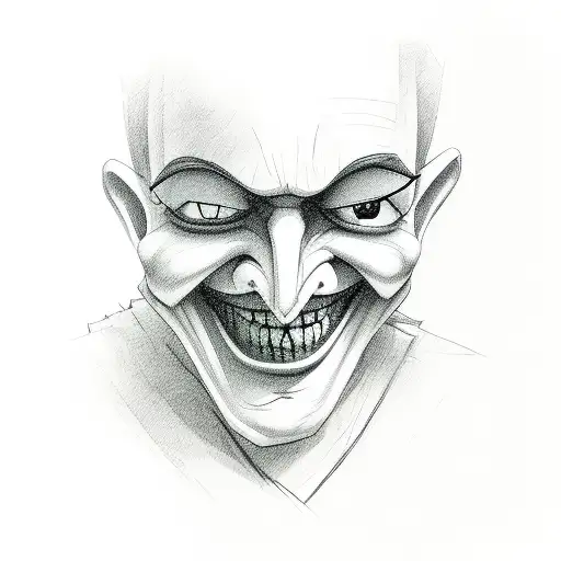 pain behind the smile marionette tattoo design idea