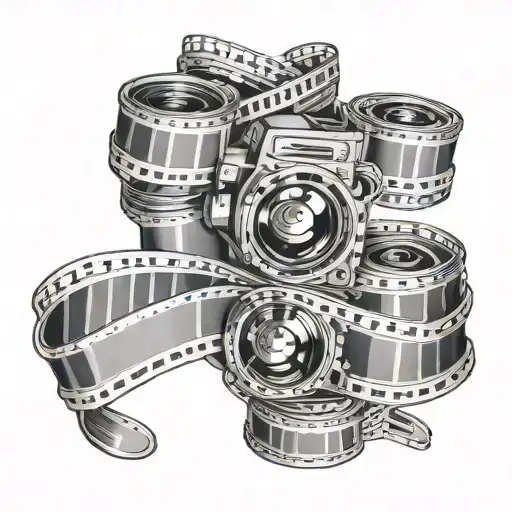 film strip wrapped tattoo design idea