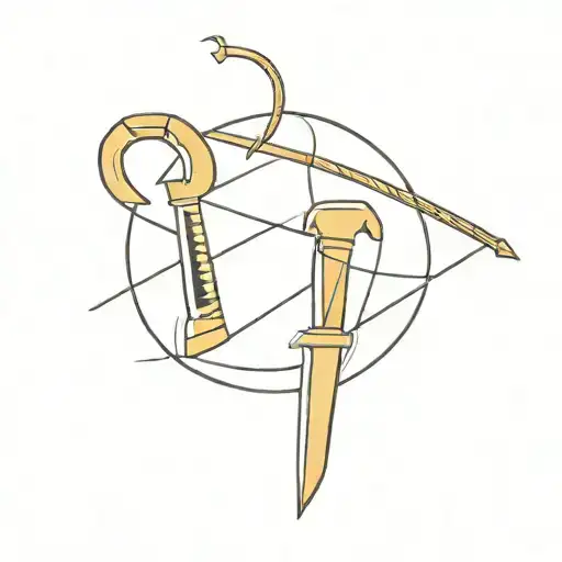Egyptian crook and flail tattoo design idea