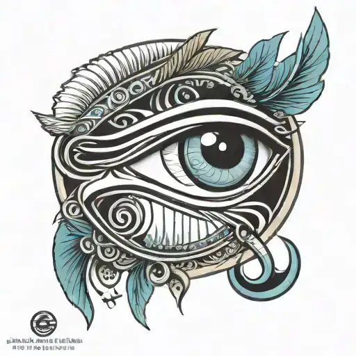 Eye of ra and hollow pupil eye of horus side by side with gap, Symmetrical, very simple, only 2 eyes tattoo design idea