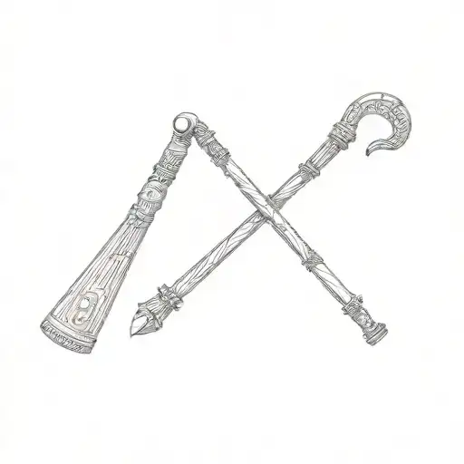 two egyptian canes tattoo design idea