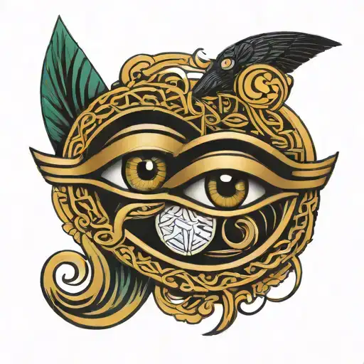 Eye of ra and hollow pupil eye of horus side by side, Symmetrical, very simple, only 2 eyes tattoo design idea