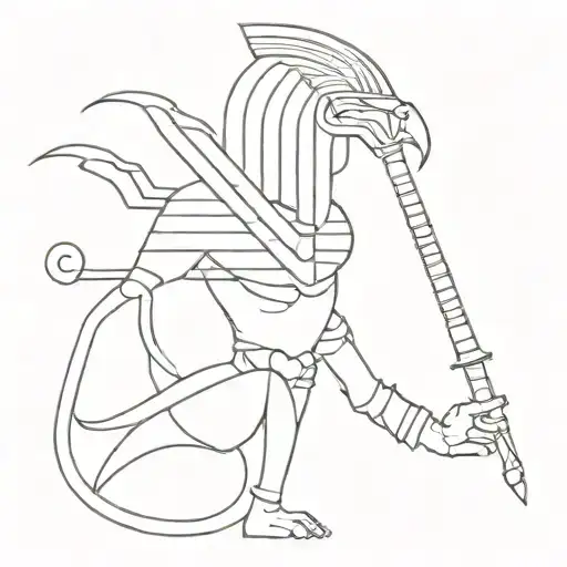 pharoah's crook and flail tattoo design idea