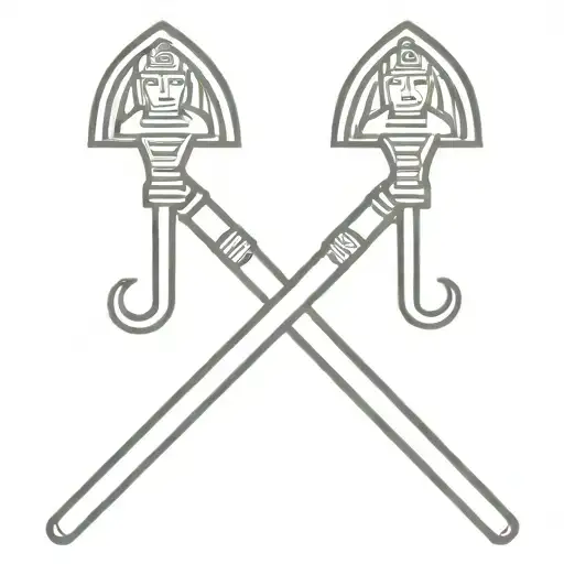 pharoah's crook and flail tattoo design idea