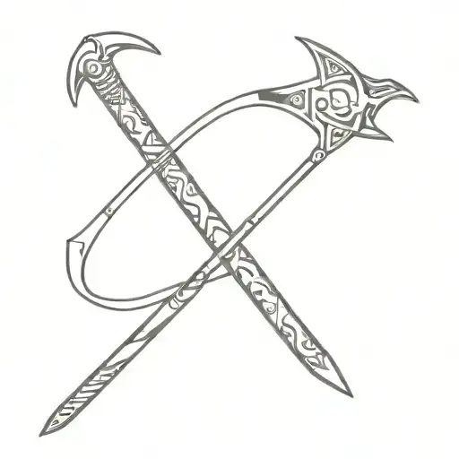 pharoah's crook and flail tattoo design idea
