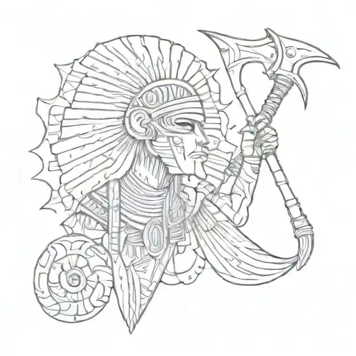 Egyptian crook and flail tattoo design idea