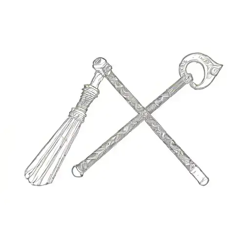 two egyptian canes tattoo design idea