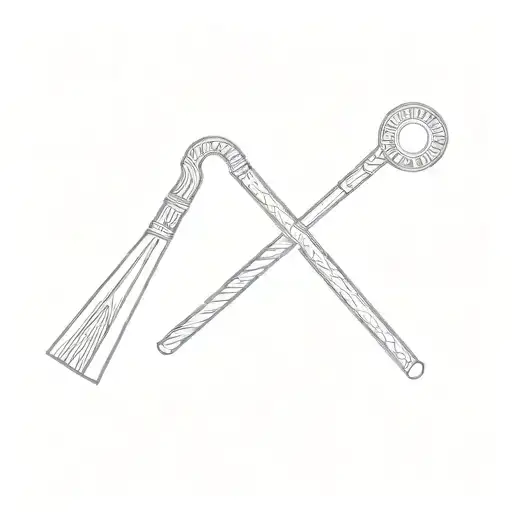 two egyptian canes tattoo design idea