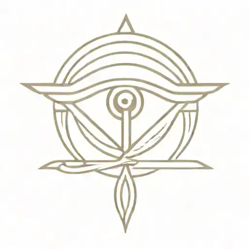 Eye of ra and hollow pupil eye of horus side by side, Symmetrical, very simple, only 2 eyes tattoo design idea